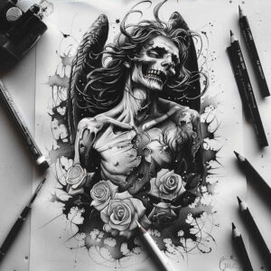other-dark tattoo design ideas Surrealism esoteric gloomy meaning endurance