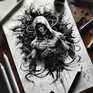 other-dark tattoo design ideas Surrealism ethereal glow sacrifice for lower arm