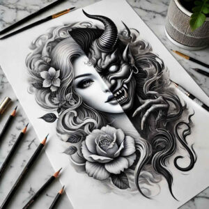 other-dark tattoo design ideas luminous sombre determination and power