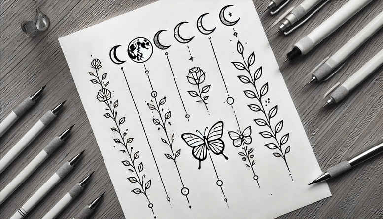 delicate-plant-patterns – tattoo design ideas free ai generated – discreet – for-hand – Gallery: other-delicate-inkby-ai