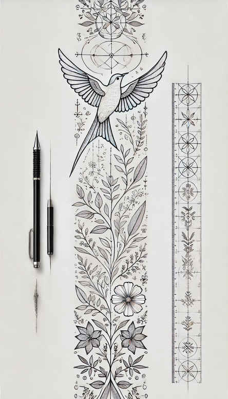 thin-lines – tattoo design ideas free ai generated – mini-geometry – for-upper-chest – Gallery: other-delicate-inkby-ai