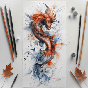 other-fantastic tattoo design ideas CGI-rendered mythical for behind ear