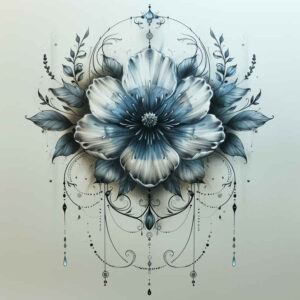 flowers-and-mysticism – tattoo design ideas free ai generated – realism-rich-blacks – for-hip – Gallery: other-flowers-inkby-ai