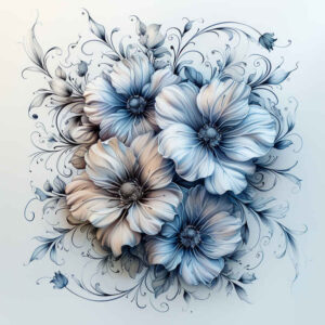 flowers-tattoo – tattoo design ideas free ai generated – surrealism-enigmatic-visuals – for-spine – Gallery: other-flowers-inkby-ai