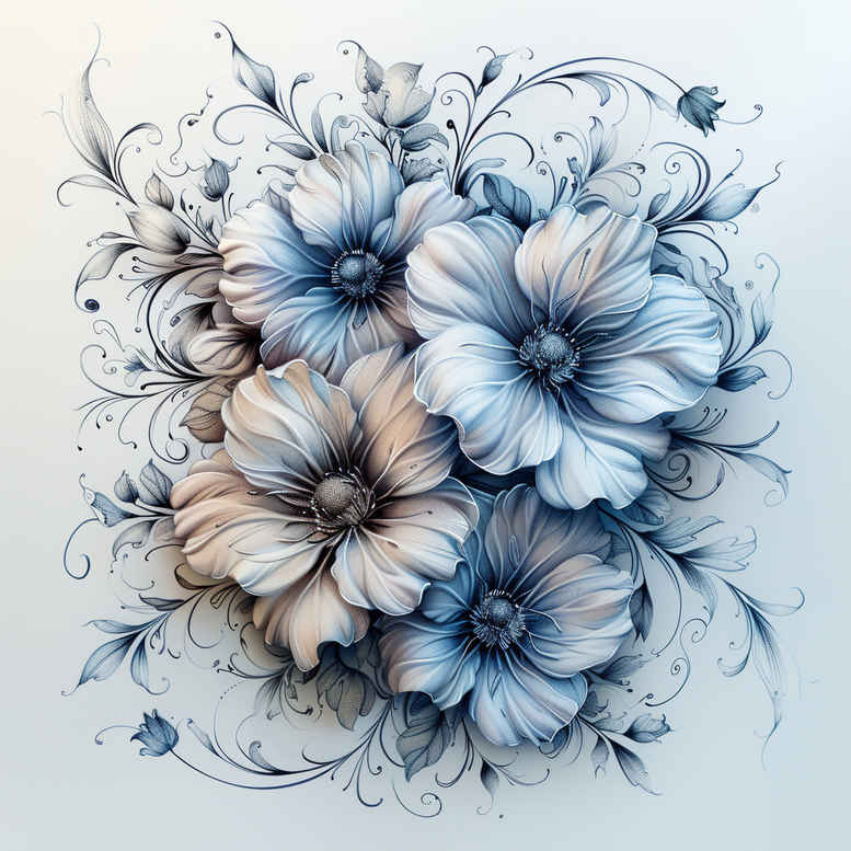 flowers-tattoo – tattoo design ideas free ai generated – surrealism-enigmatic-visuals – for-spine – Gallery: other-flowers-inkby-ai