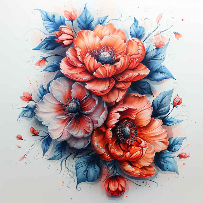 natural-flower-tattoo – tattoo design ideas free ai generated – surrealism-displaced-objects – for-toe – Gallery: other-flowers-inkby-ai