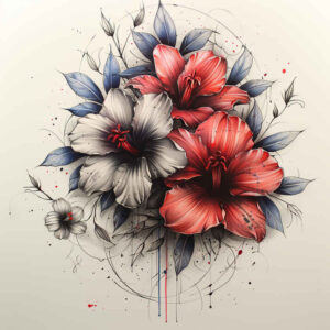other-flowers tattoo design ideas ultra-thin naturalistic symbol of courage