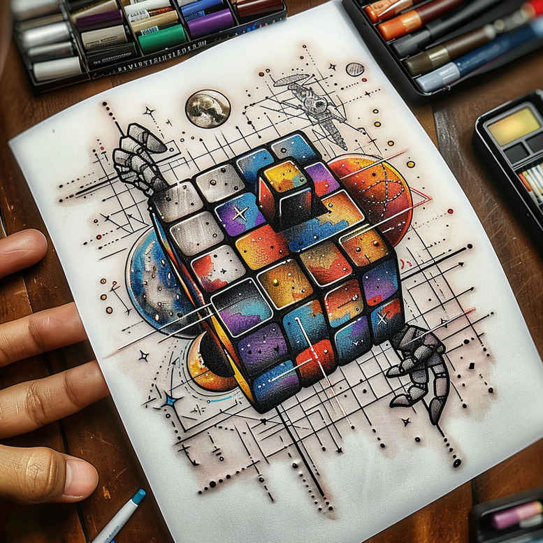 board-game-hobby – tattoo design ideas free ai generated – neotraditional-detailed-linework – for-ribs – Gallery: other-hobby-inkby-ai