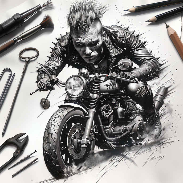 sports-hobby – tattoo design ideas free ai generated – neotraditional-rich-shading – for-biceps – Gallery: other-hobby-inkby-ai