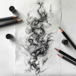 airy – tattoo design ideas free ai generated – surrealism-phantasmagoria – for-back-of-neck – Gallery: other-other-inkby-ai