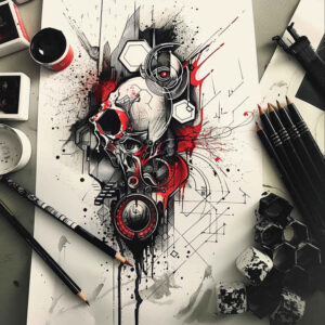 thin-script – tattoo design ideas free ai generated – realism-color-precision – for-full-back – Gallery: other-other-inkby-ai