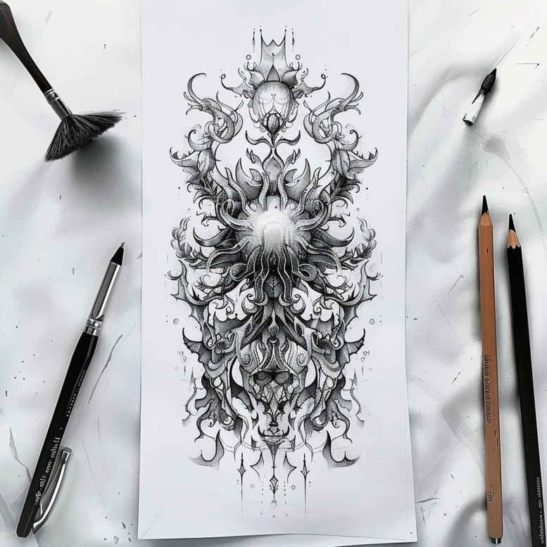 tiny-motif – tattoo design ideas free ai generated – surrealism-psychological-depth – for-wrist-side – Gallery: other-other-inkby-ai