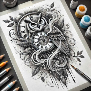 owls tattoo design ideas Realism realistic wrinkles wisdom for fingers