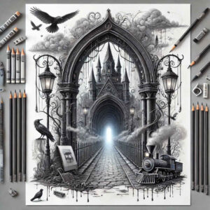 path-with-motion – tattoo design ideas free ai generated – neotraditional-dynamic-composition – for-forearm – Gallery: path-road-inkby-ai
