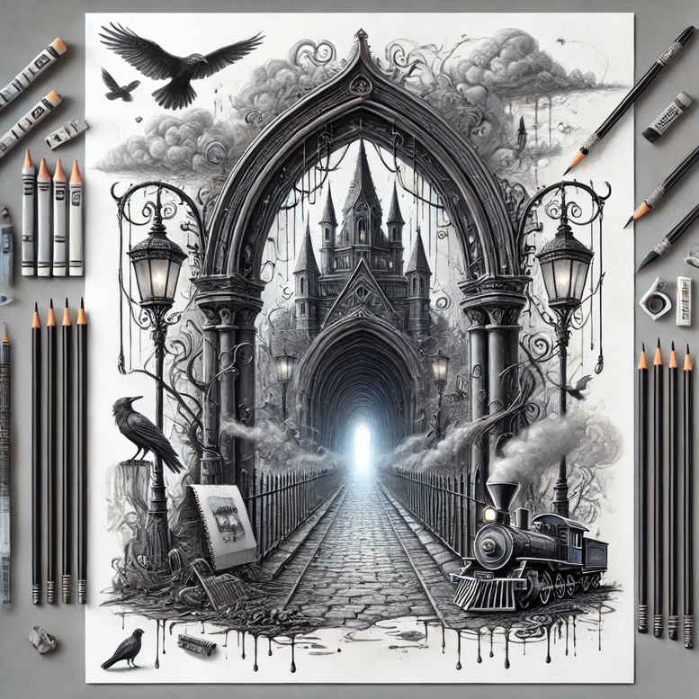 path-with-motion – tattoo design ideas free ai generated – neotraditional-dynamic-composition – for-forearm – Gallery: path-road-inkby-ai