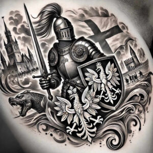 godlo-polski-surrealism-spectral-hues-for-biceps – tattoo design ideas free ai generated – Gallery: poland-inkby-ai