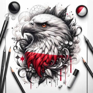 hymn-narodowy-surrealism-abstract-forms-for-thigh – tattoo design ideas free ai generated – Gallery: poland-inkby-ai
