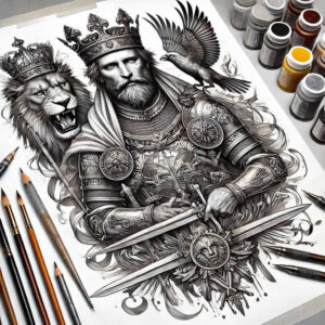 polski-znak-neotraditional-rich-blacks-for-lower-leg – tattoo design ideas free ai generated – Gallery: poland-inkby-ai