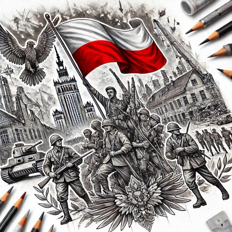patriotyczna-pamiec-neotraditional-layered-fill-for-nape – tattoo design ideas free ai generated – Gallery: poland-inkby-ai