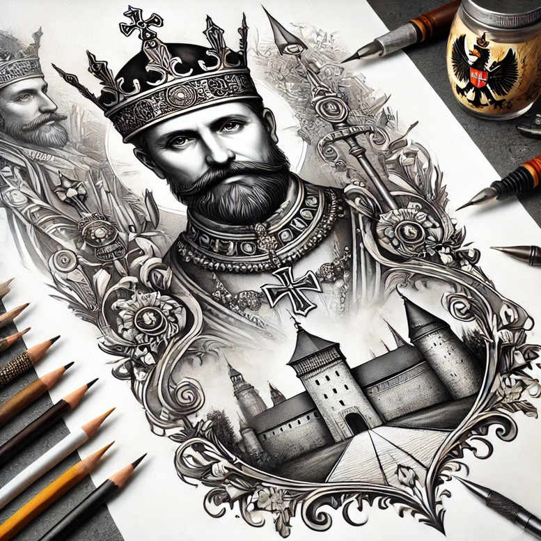 polska-duma-neotraditional-textural-detail-for-arm – tattoo design ideas free ai generated – Gallery: poland-inkby-ai
