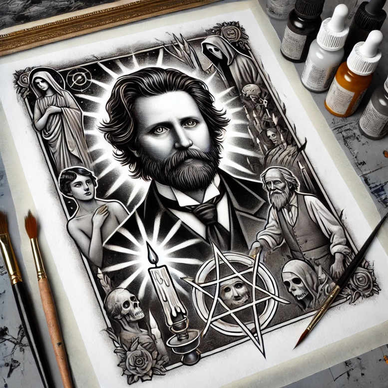 poland tattoo design ideas Surrealism symbolism deep-shading for inner arm