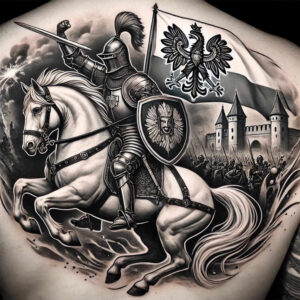poland tattoo design ideas atmospheric line-art for elbow