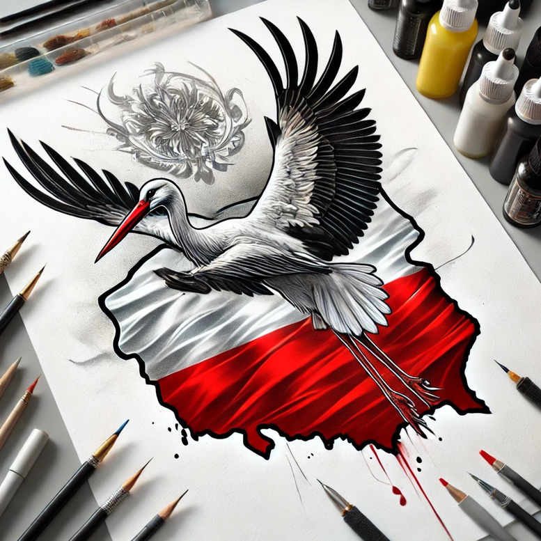 poland tattoo design ideas Realism true skin low-key symbol of determination