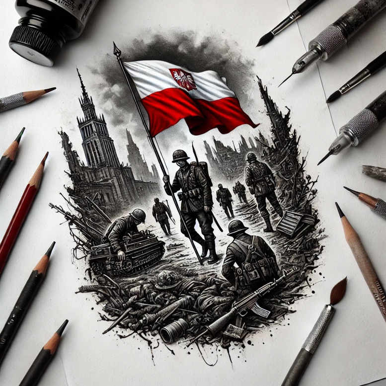 poland tattoo design ideas Surrealism mysterious macro for shin