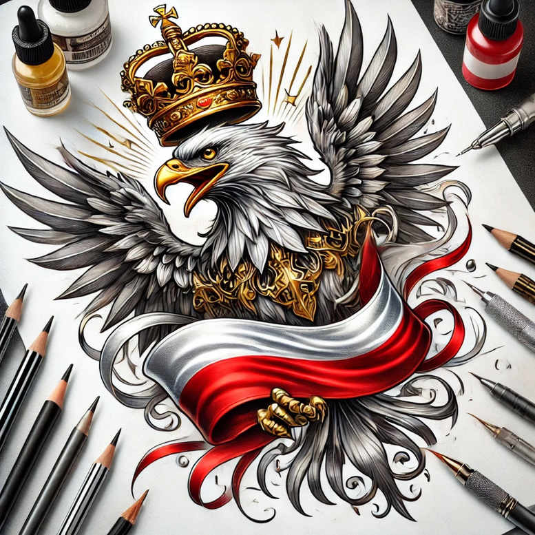 poland tattoo design ideas subtle tone macro meaning strength