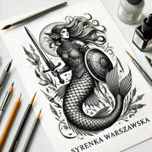 poland tattoo design ideas Surrealism visual paradox metallic for shin
