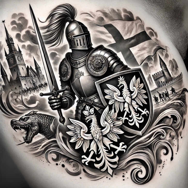 poland tattoo design ideas Surrealism unearthly metallic represents perseverance