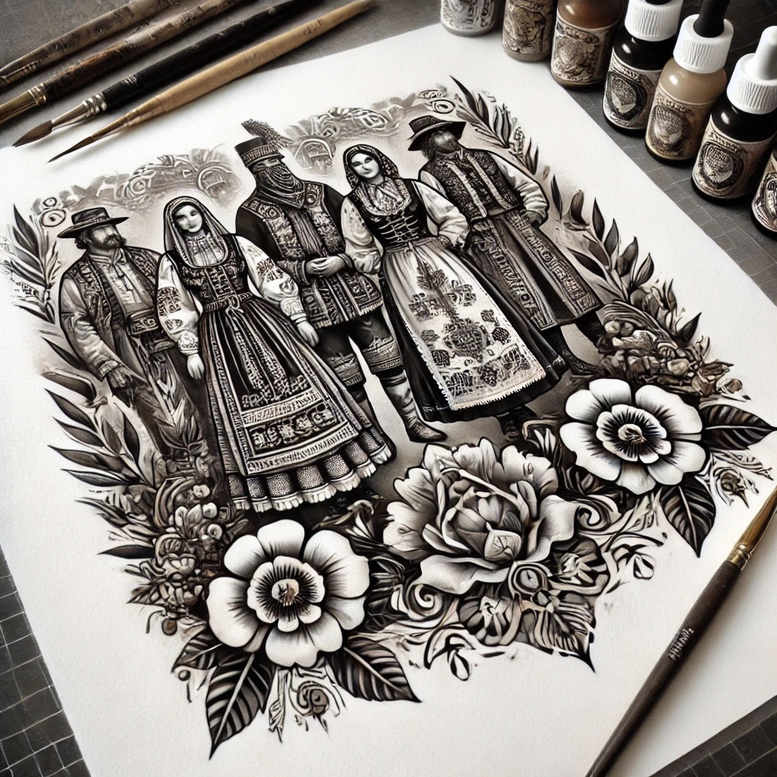 poland tattoo design ideas Surrealism disorienting razor-sharp for thigh