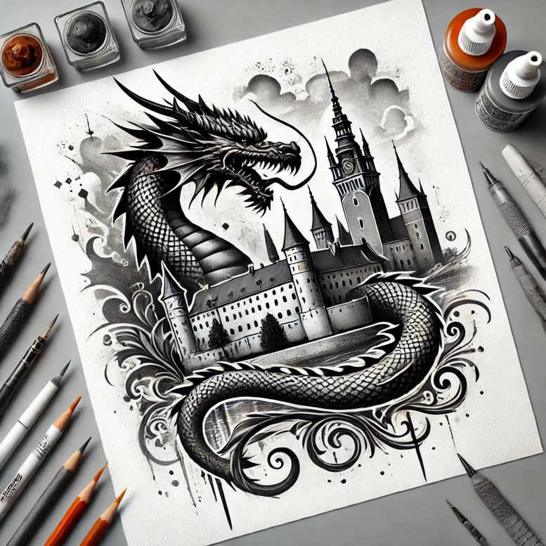 poland tattoo design ideas Surrealism enigmatic sharp-focus stands for perseverance