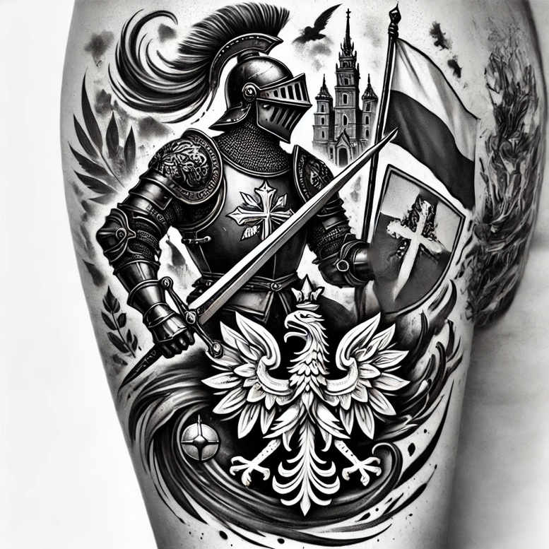 poland tattoo design ideas strong contrast surreal meaning perseverance