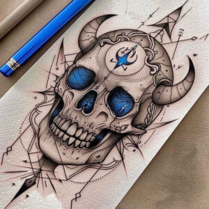 3d-skull-tattoo – tattoo design ideas free ai generated – dripping – for-toe – Gallery: skulls-inkby-ai