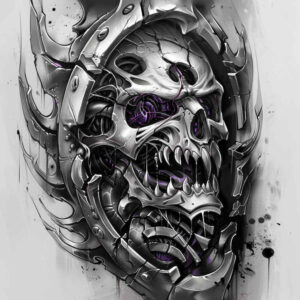 3d-skull-tattoo – tattoo design ideas free ai generated – screaming – for-upper-thigh – Gallery: skulls-inkby-ai