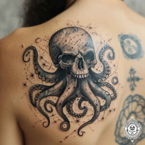bold-contour-skull-tattoo – tattoo design ideas free ai generated – evil-spirit – for-behind-ear – Gallery: skulls-inkby-ai