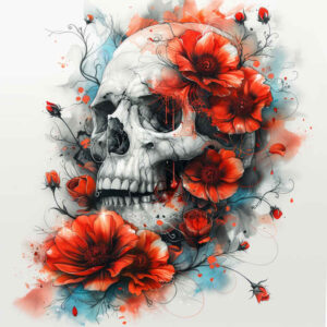 colorful-skull-tattoo – tattoo design ideas free ai generated – torment – for-ankle – Gallery: skulls-inkby-ai