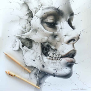 energy-skull-tattoo – tattoo design ideas free ai generated – creepy – for-knee – Gallery: skulls-inkby-ai