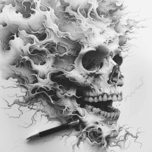 expression-skull-tattoo – tattoo design ideas free ai generated – bloodcurdling – for-ankle – Gallery: skulls-inkby-ai