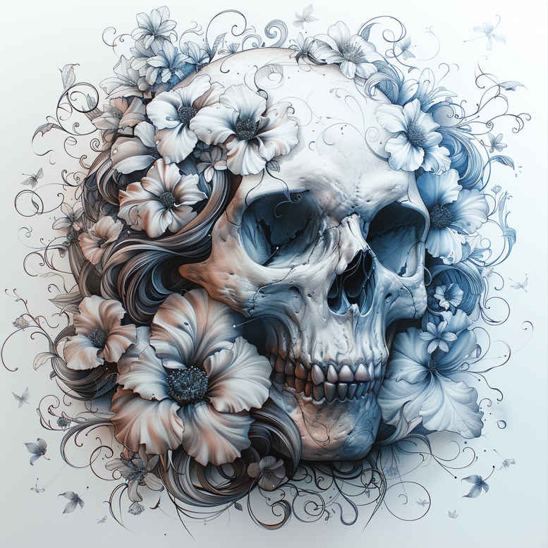 expression-skull-tattoo – tattoo design ideas free ai generated – reflection – for-shoulder – Gallery: skulls-inkby-ai