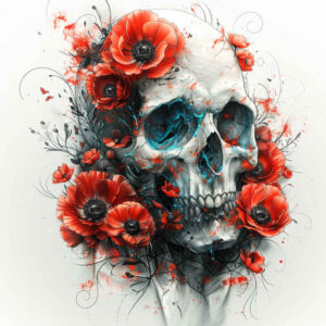 life-motif-skull-tattoo – tattoo design ideas free ai generated – cobweb – for-upper-arm – Gallery: skulls-inkby-ai