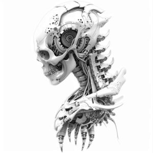 light-effect-skull-tattoo – tattoo design ideas free ai generated – torment – for-lower-back – Gallery: skulls-inkby-ai
