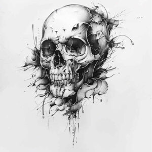 minimalist-skull-tattoo – tattoo design ideas free ai generated – black-fog – for-upper-thigh – Gallery: skulls-inkby-ai