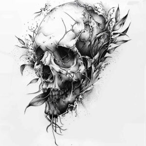 minimalist-skull-tattoo – tattoo design ideas free ai generated – phantom – for-inner-arm – Gallery: skulls-inkby-ai