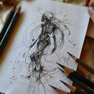 mystical-symbol-skull-tattoo – tattoo design ideas free ai generated – possessed – for-scapula – Gallery: skulls-inkby-ai