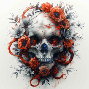 protection-symbol-skull-tattoo – tattoo design ideas free ai generated – bleak – for-behind-ear – Gallery: skulls-inkby-ai