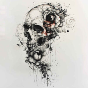 rebirth-motif-skull-tattoo – tattoo design ideas free ai generated – ghastly – for-scapula – Gallery: skulls-inkby-ai