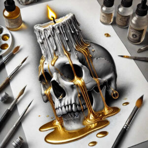 spiritual-skull-tattoo – tattoo design ideas free ai generated – shadows – for-thigh – Gallery: skulls-inkby-ai