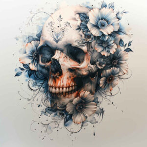 strength-motif-skull-tattoo – tattoo design ideas free ai generated – mystic-darkness – for-shoulder-blade – Gallery: skulls-inkby-ai